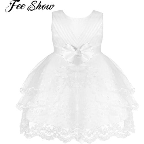 Lace Baby Girl Dresses Baptism Wedding Party Evening Flower Girls Dress 1st Birthday Kids Dress for Girls Prom Princess Dress