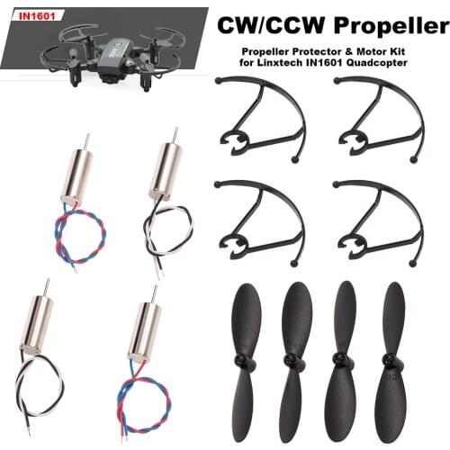 Linxtech In1601 Rc Drone Mini Drone Parts Cw/ccw Propeller Blade Propeller Protector Motor Kit
