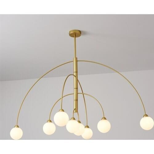 Modern Glass Ball Chandelier Lighting for Living Room Rotatable Light Fixture Chandeliers LED Lighting Black / Gold Rod Hanging