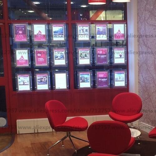 A3 Magnetic Acrylic Frame LED Single Side Window Light Pocket Light Panel Estate Agent Display Light Boxes for Real Estate Agent