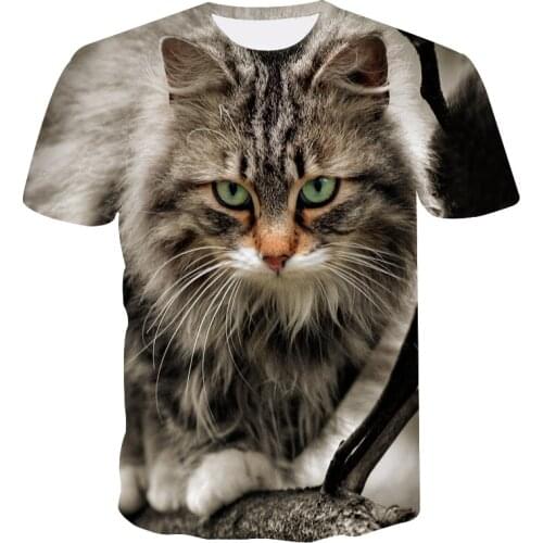 Fashion 2019 new cool T-shirt for men and women 3dt-shirt printing two cats short sleeve summer shirt printing T-shirt