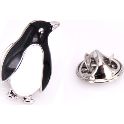 Mens Brooch Scarf Hat Accessories Silver Penguin Clip Neckpin Badge Pin Woman Wedding Couple High Quality Jewelry Gifts