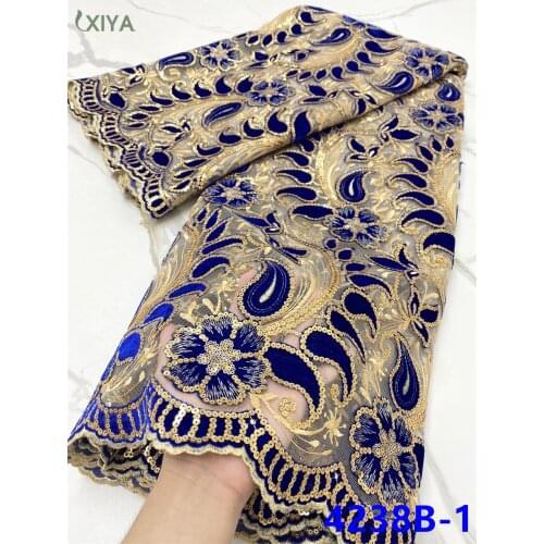 New French Net Lace Fabric with Sequins Velvet Lace Fabric High Quality African Sequin Lace Fabric for Party Wedding APW4238B