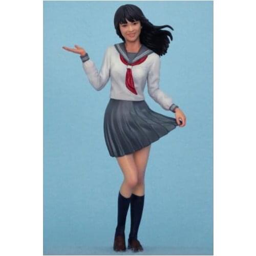 New Unassembled 1/20 65mm School uniforms summer girls Resin Kit DIY Toys Unpainted resin model