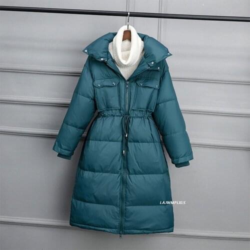 Long Thick Warn Loose Coat Snow Outwear 2021 New Winter Coat Women Double Collar Down Parkas 90% White Duck Down Jacket Female