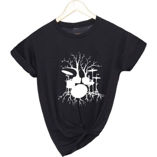 Tree Printing Casual T-Shirts for Teenages High Quality Women Summer Cotton Oversized Tees Kids Short Tops Girls O-Neck T-Shirts