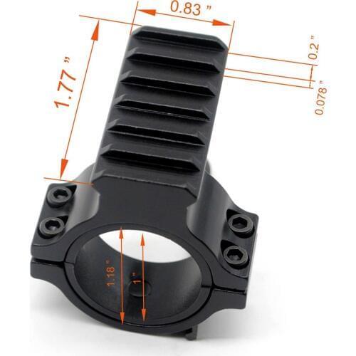 TriRock Rail Scope Barrel Mount 25.4 mm & 30 mm Rail Ring Adapter with 20mm Weaver Picatinny Rail Mount