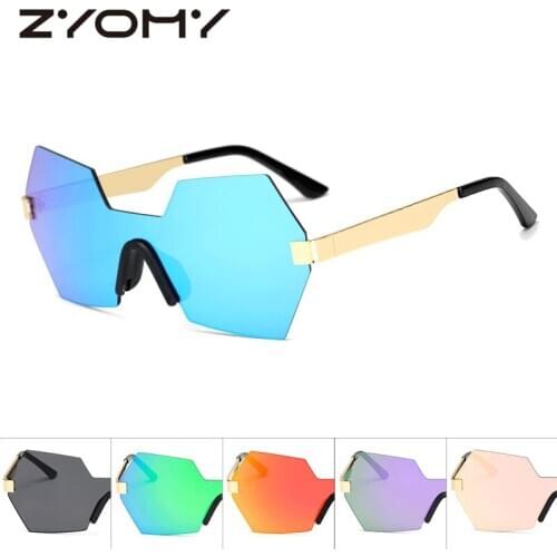 Q Oculos de sol Men Women Fashion Brand Designer Sunglasses Classic Oversized Frameless Sun Glasses Ladies Eyewear UV400