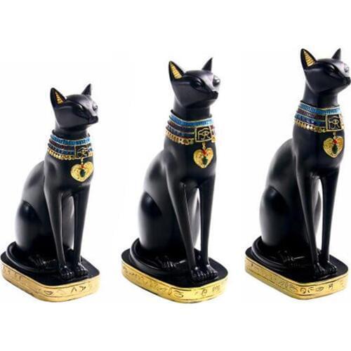 Modern Resin Crafts Egyptian Cat Ornaments Exotic Customs Synthetic Resin Egyptian Cat God Ornaments Gifts Artistic Home Decors