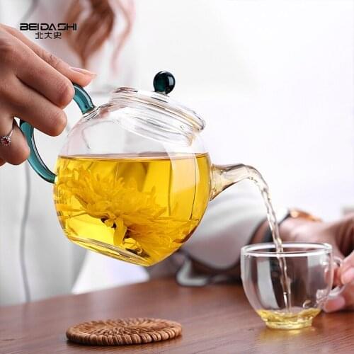 Glass tea pot pure manual high temperature resistant filter black tea Kung Fu tea one person small teapot teaware