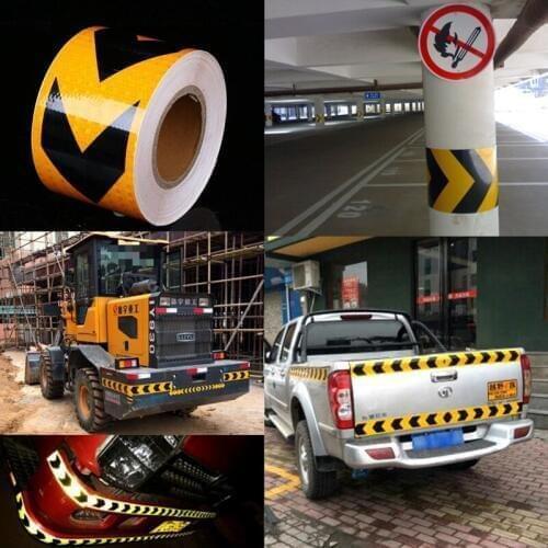 10cm X 30m Reflective Tape Stickers Car Styling Self-adhesive Tape PET Engineering Grade Barrier Trailer Tape