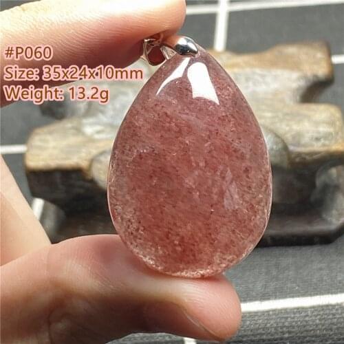 Top Natural Strawberry Quartz Stone Pendant Jewelry For Women Man Crystal Healing Luck 35x24x10mm Beads Necklace Pendant AAAAA