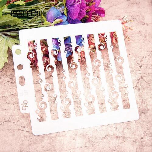 The waves stripe scrapbook stencils spray plastic mold shield DIY cake hollow Embellishment printing lace ruler valentine