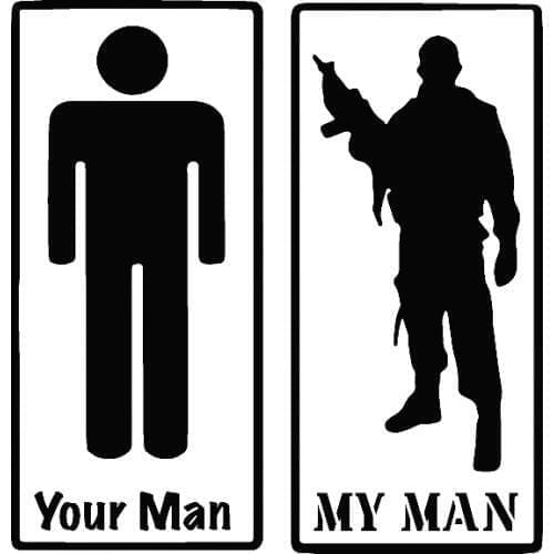 Your Man My Man Armed Forces Car Decal Funny Creative Vinyl Car Stickers for Window Glass CZ17