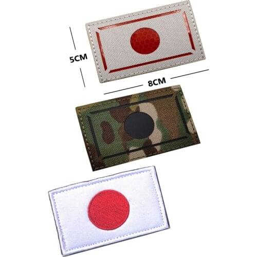Embroidery Armband Japan Flag Velcros Patch Military Tactical Clothing Backpack Caps IR Flag Patch Badges