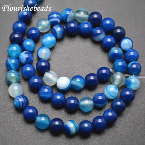 High Quality Blue Banded Agate Beautiful Veins Stone Round Loose Beads 5 strands per lot 6mm 8mm 10mm