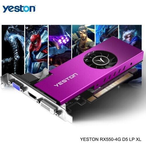 Yeston Radeon mini RX 550 GPU 4GB GDDR5 128bit Gaming Desktop computer PC Video Graphics Cards support VGA/DVI-D/HDMI-compatible