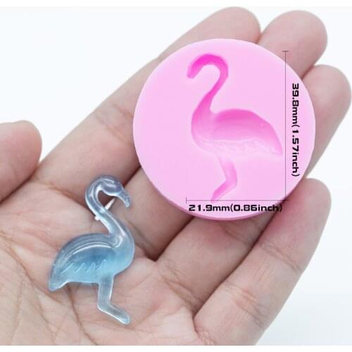 YF280 Flamingo Silicone Mold - Cupcake Topper Fondant Candy Resin Jewelry Making Pendant Clay Mold