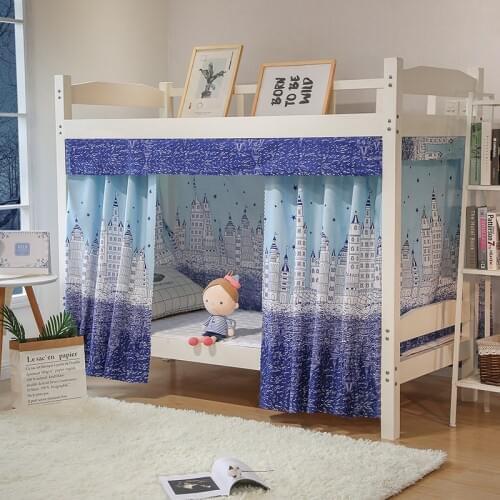 Bed Curtain Fresh Plaid Light Shade Upper and Lower Bunk Womens Mosquito Net Bedroom Curtain Bunk Bed Korean Style