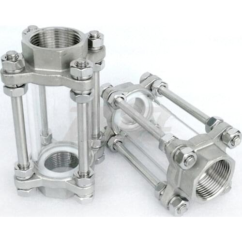 1/2" 3/4" 1" 1-1/4" 1-1/2" 2" NPT Female SS304 Stainless Steel Flow Sight Glass Diopter 85 PSI