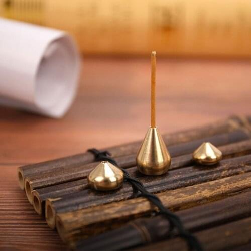 1pcs Metal Copper Incense Holder Mini Water Drip Shape Incense For Stick & Cone