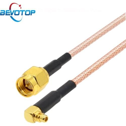 10PCS/LOT MMCX Male Right Angle to SMA Male Plug RG316 Pigtail Jumper RF Coaxial Cable MMCX to SMA Extension Low Loss Cable