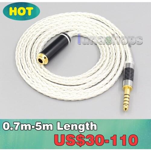 16 Core OCC Silver Plated Headphone Earphone Extension Cable For 4.4mm male to female LN007431