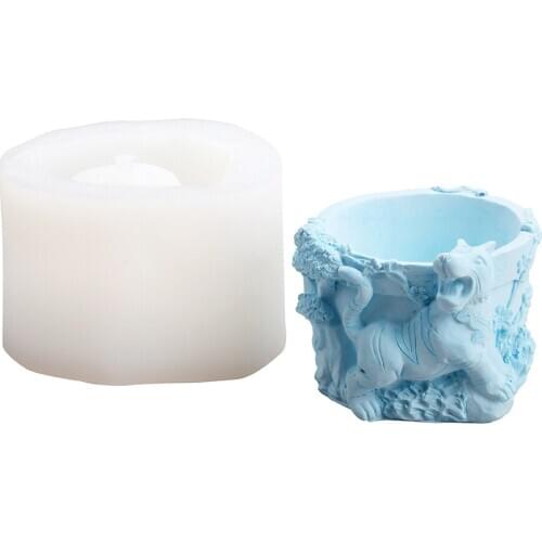 3D Tiger Concrete Mold Flower Pot Cement Mould