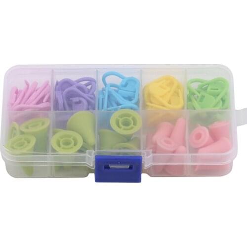 80 Pieces Multi-Colored Needle Point Stoppers Needle Point Protectors Needles Knitting Accessories With Plastic Storage Box