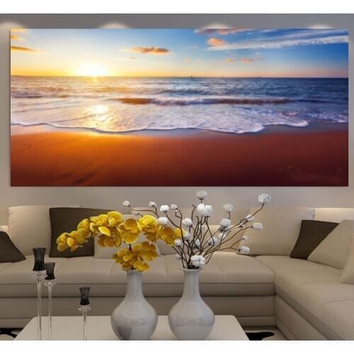 Large DIY Diamond Painting Sunrise Seascape Diamond Embroidery scenery Cross Stitch Full drill square round mosaic icon art L851