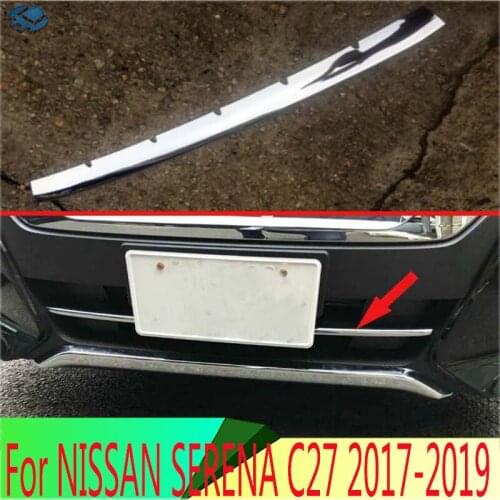 For NISSAN SERENA C27 2017 2018 2019 ABS Chrome Front Grille Accent Cover Lower Mesh Trim Molding Styling Bezel Garnish