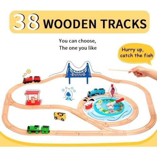 Wooden Train Track Brio Wood Train Railway Parts Compatible with T-homas Biro All Brands Train Toys Racing Tracks Set Toys