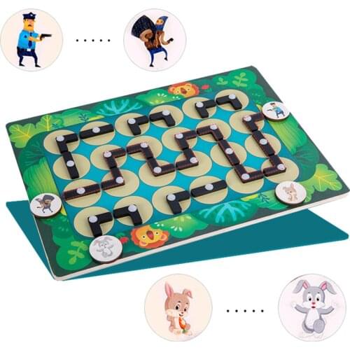 Children Logical Thinking Game Maze Toys Animal Position Puzzle Board Game Educational Wooden Toy Hand-Eye Coordination Training