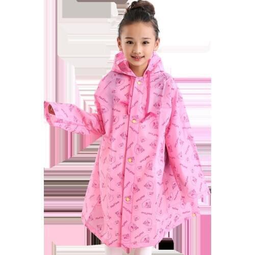 Childrens raincoat poncho EVA fashion student bag bag raincoat boy girl hiking poncho