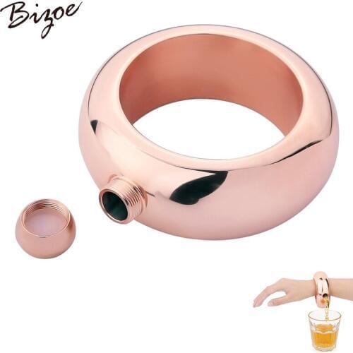 Hot Bangle Flask Stainless Steel Wine Hip Flask Bracelet Shape Whiskey Drinkware Funnel Wine Bottle Set