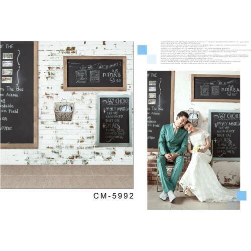Black board white brick wall photo backdrop wedding photos newborn school photography background custom made for photo studio