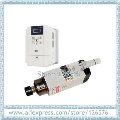 GDZ93*82-2.2 spindle motor 2.2Kw ER25 air cooled Spindle motor 4 bearing 18000RPM wood spindle & Frequency 2.2 VFD Inverter