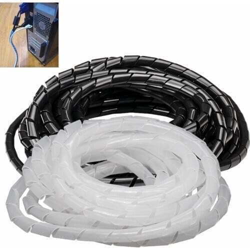 2-28M Flexible corrugated tube 4mm cable sleeves spiral pipe wrap wire winder for home office PC Wire manager Storage organizer