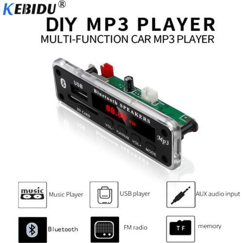 KEBIDU Wireless Bluetooth 5-12V MP3 WMA Decoder Board Audio Module USB Radio MP3 Players For Car Speaker with Remote Control