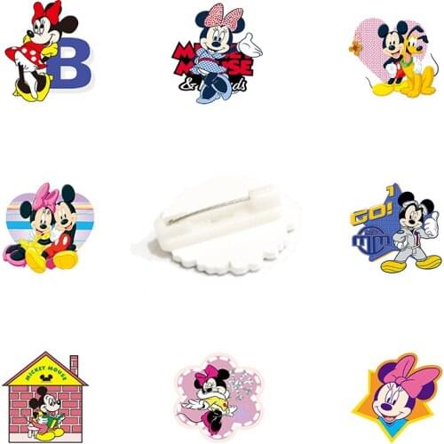 Disney Minnie Mouse Dancing Mickey Play Style Fashion Brooch Epoxy Acrylic Hat Brooch Jewelry Boys And Girls Birthday Gifts