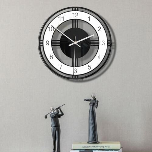 Fashion Simple Acrylic Round Dial Digital Mute Wall Clock Office Room Wall Hanging Ornament Exquisite Home Decoration classical