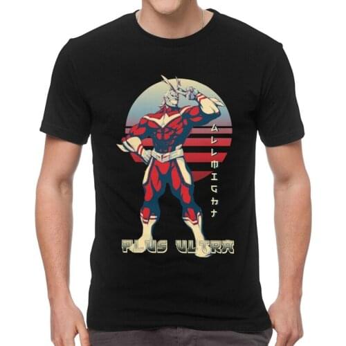 Mens Boku No Hero Academia T Shirt Short-Sleeve Cotton Tshirts Handsome T-shirt All Might One For All Tee Tops Loose Fit Clothes