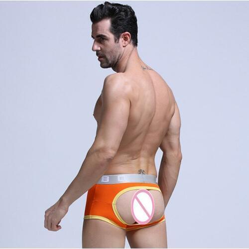 Mens Underwear Wholesale Silver Belt Back Side Hollow Out Mooning Low Waist Boxers U Convex Design