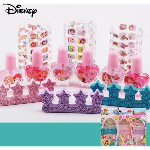 Disney Childrens Nail Sticker Set Cartoon Waterproof Frozen Romance Princess Sofia