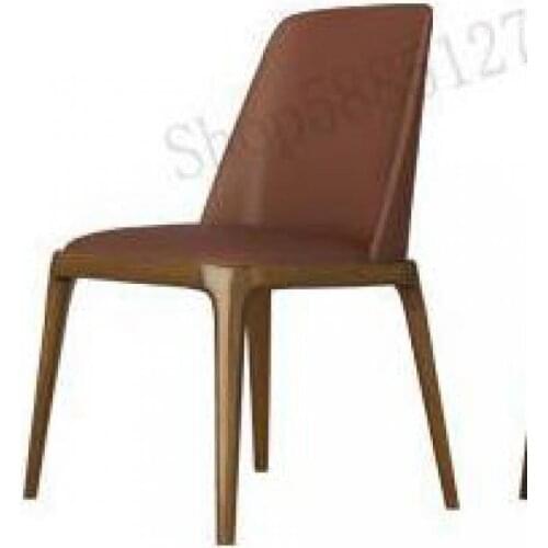 Nordic Solid Wood Dining Chair Creative Leisure Cafe Chair Hotel Model Room Restaurant Household Soft Pack Armrest Dining Chair