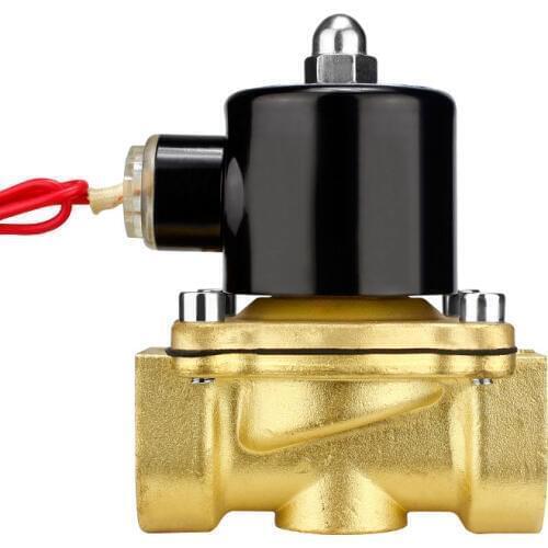 Normally closed one way 2W water solenoid valve Electric float coil water gas DN08 10 15 20 25 DC12V 24V AC24 110 220V Brass