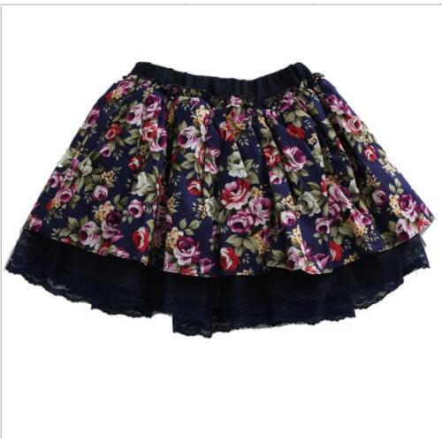 2021 Autumn Childrens Clothes Girls Skirts Print Pleated Cotton Baby Girl Skirt For Girls Big Kids Ruffles Princess Skirt