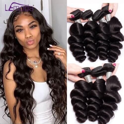Loose Wave Human Hair Bundles Brazilian Hair Weave Bundles 100% Human Hair Extensions Loose Deep Remy Hair 3 or 4 Bundles Deal