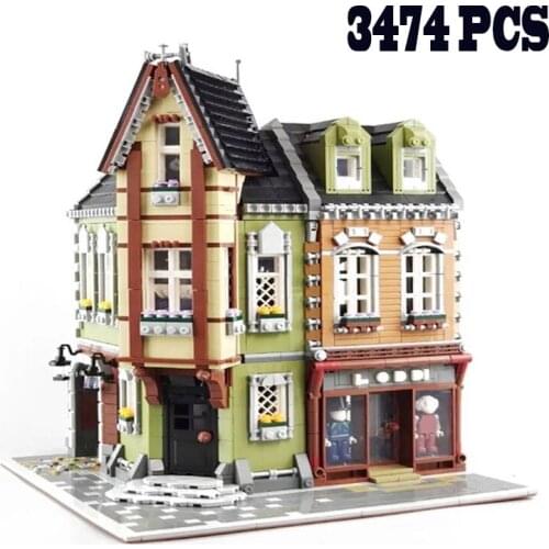 QL0919 City Streetview The Victors Lab MOC Modular Building Blocks Bricks Eductional Toys Model Kids Birthday Gifts