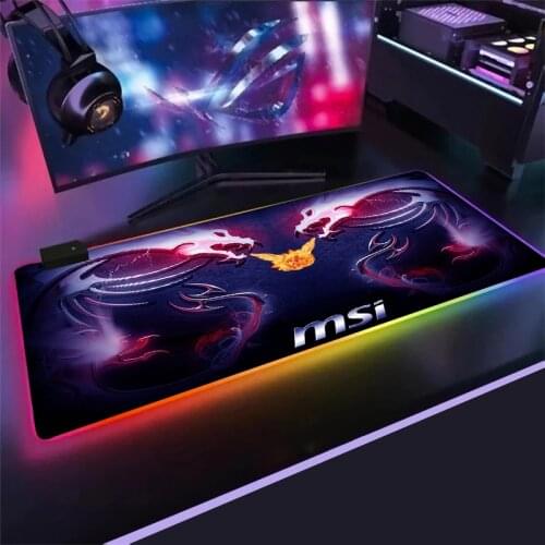 RGB Mouse Pad High Quality MSI Dragon Logo HD Printed Game Mousepad Free Shipping Large Colorful Durable Table mouse pad gift